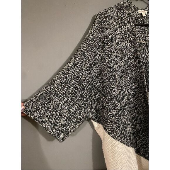 Merona Gray White Acrylic 3/4 Sleeve Open Front Cardigan Size XL - Picture 3 of 7